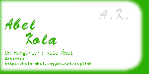abel kola business card